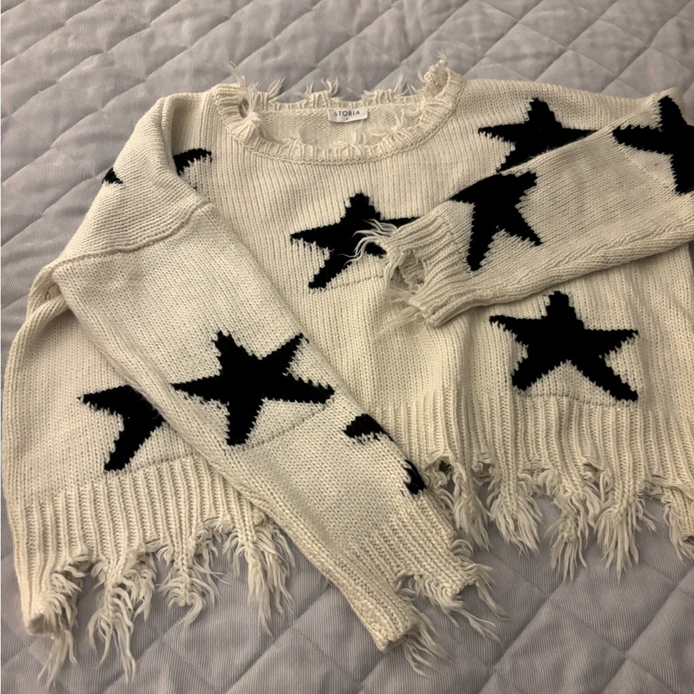 Storia fringe and stars sweater